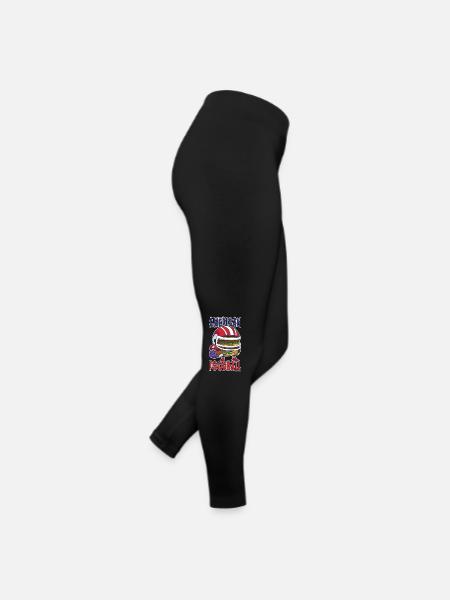 American Football Burger Spieler Cartoon Fan - Frauen Jersey Leggings - Schwarz - Rechts
