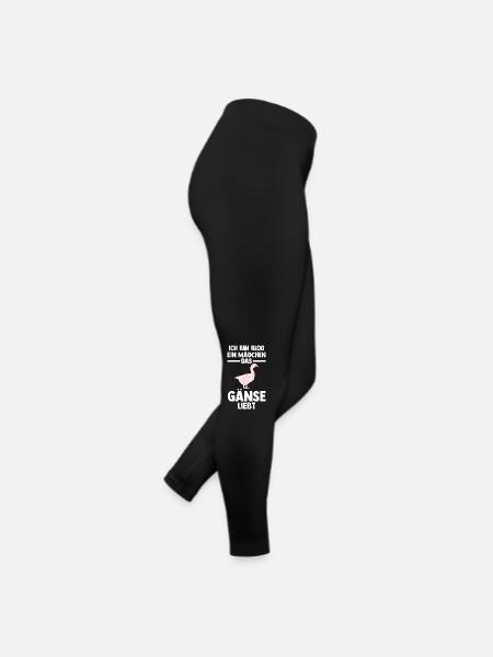 Gans Gänse - Frauen Jersey Leggings - Schwarz - Rechts