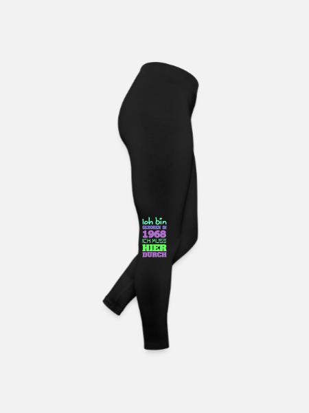 geboren 1968 - Frauen Jersey Leggings - Schwarz - Rechts