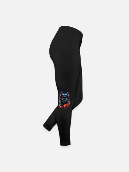 Cyber chat Urban city neon - Women’s Jersey Leggings - black - Right
