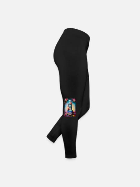 lovely cake to celebrate occasion - Women’s Jersey Leggings - black - Right