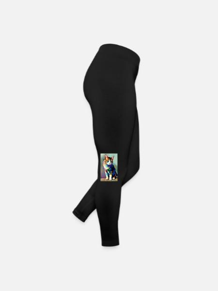 Chat | Animal de compagnie | Fan de chat | mignon | Chaton - Legging en jersey Femme - noir - Droite