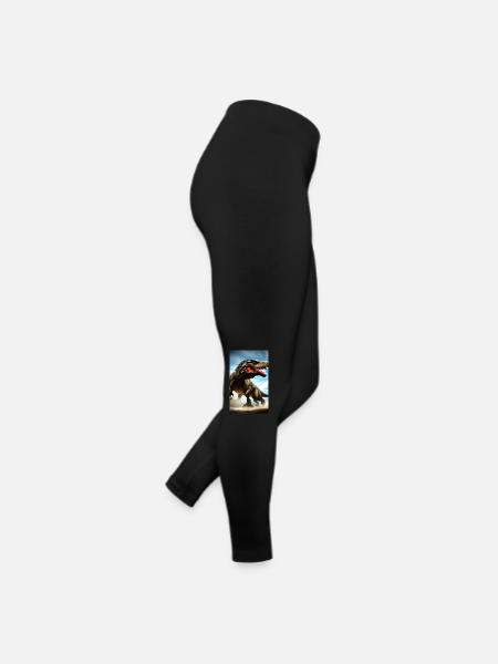 Dinosaures | T-Rex | Tyrannosaure - Legging en jersey Femme - noir - Droite
