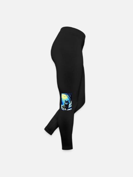 Loup | Prédateur | Chien | Mystique - Legging en jersey Femme - noir - Droite