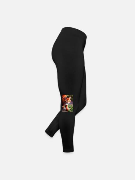 Kitty - Frauen Jersey Leggings - Schwarz - Rechts