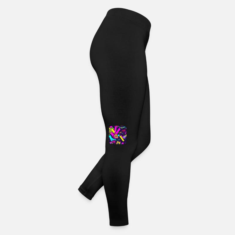 80er Neon Style Vintage Remix Frauen Jersey Leggings