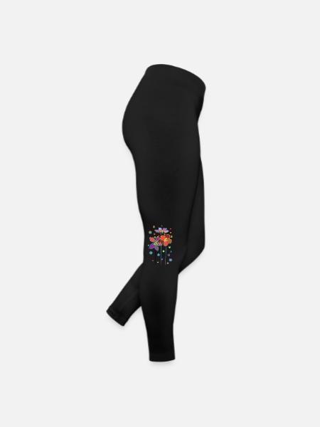 Fleur - Legging en jersey Femme - noir - Droite