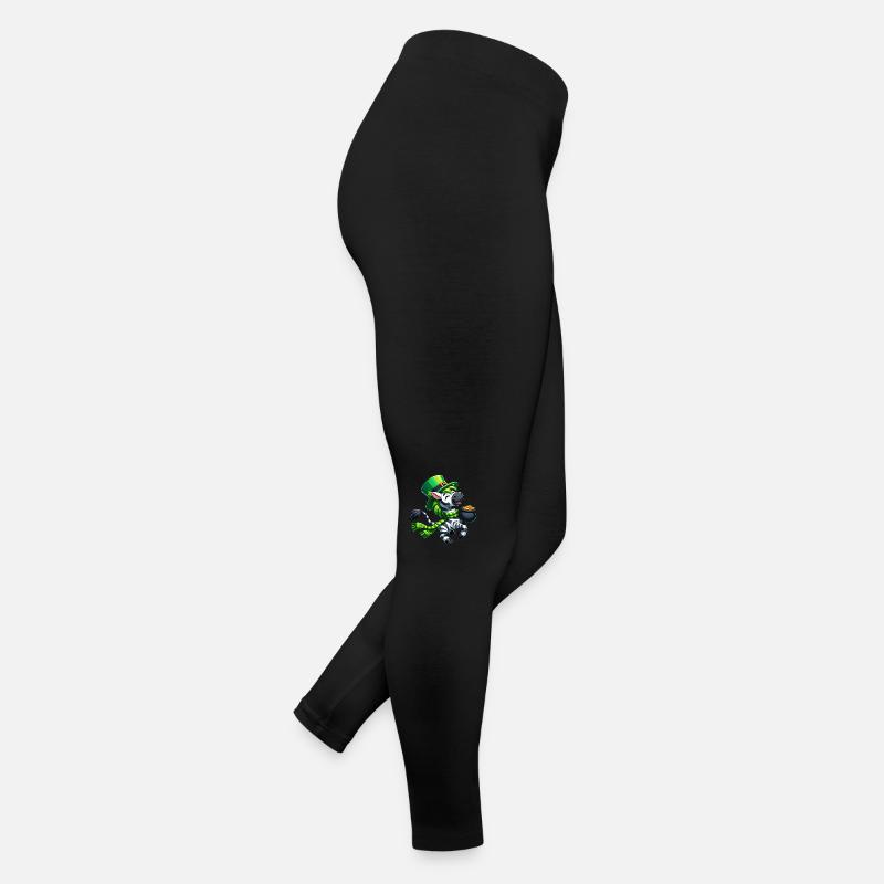 Fête de la Saint-Patrick zèbre Cartoon Pot de chemise d’or Legging en jersey Femme