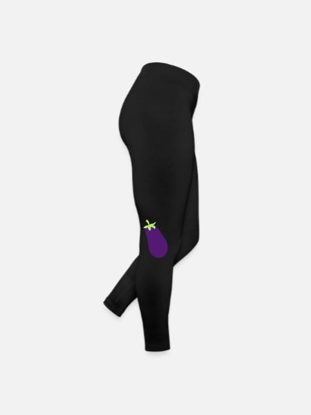 aubergine vegetable cooking delicious healthy eating schue - Women’s Jersey Leggings - black - Right