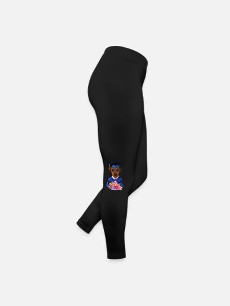 Bachelor Hunde Dobermann Schulabschluss Studium - Frauen Jersey Leggings - Schwarz - Rechts