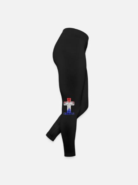 Emblème du drapeau national croate Croatie Hrvatska hrv - Legging en jersey Femme - noir - Droite