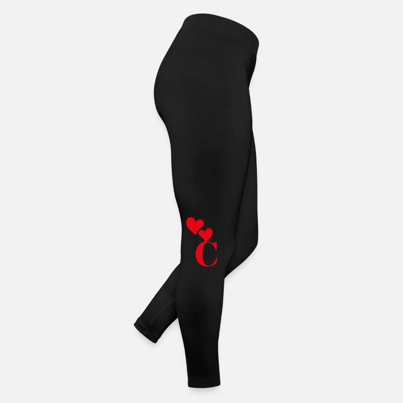 Letter c red heart Women’s Jersey Leggings