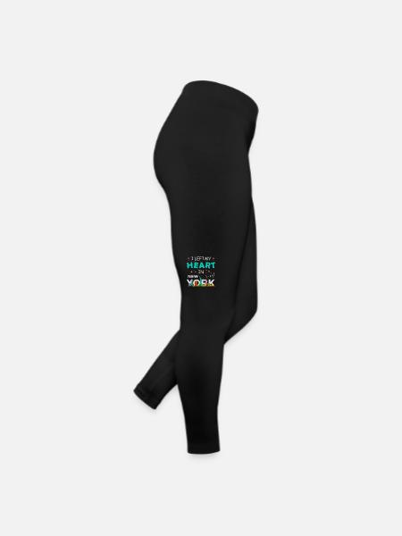 Ich habe mein Herz in New York gelassen - Frauen Jersey Leggings - Schwarz - Rechts