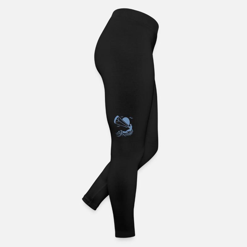 Kitesurfer Silhouette, Kiten Abenteuer Design Frauen Jersey Leggings