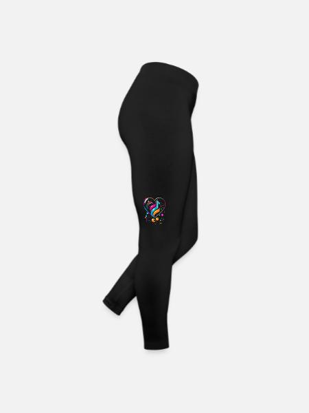 Gaming Musical Heart - Zusammenfassung - Frauen Jersey Leggings - Schwarz - Rechts