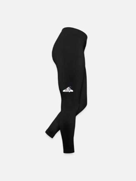 Baby elephant bathing among rainbow and clouds - Women’s Jersey Leggings - black - Right