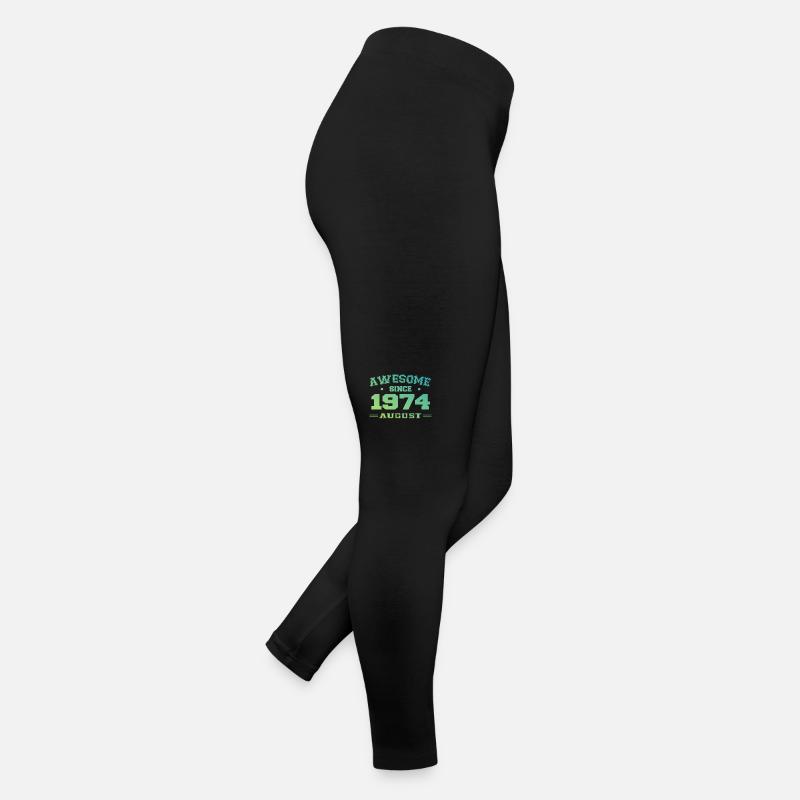 1974 August Year Birth Birthday August 1974 Women’s Jersey Leggings