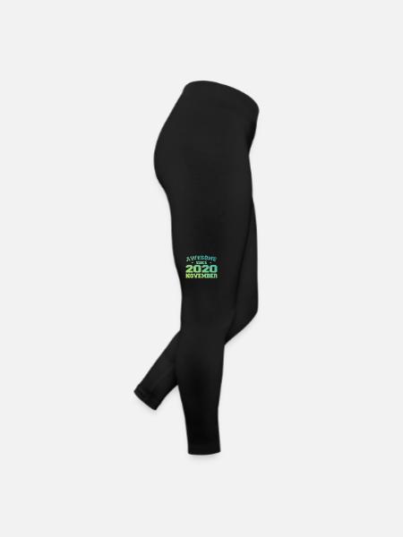 Né Novembre 2020 Cadeau Anniversaire Novembre 2020 - Legging en jersey Femme - noir - Droite