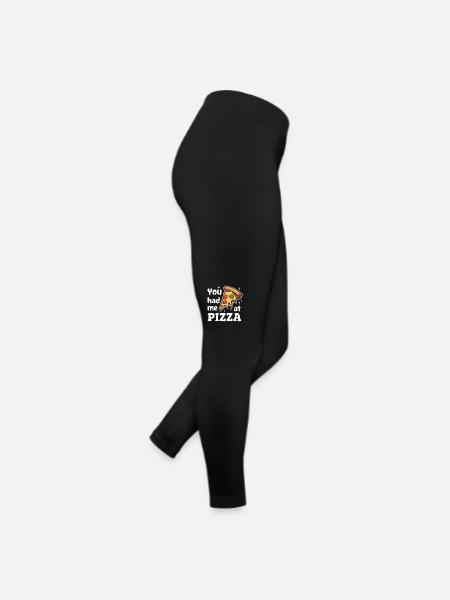 Pizza Italien Fast Food - Frauen Jersey Leggings - Schwarz - Rechts