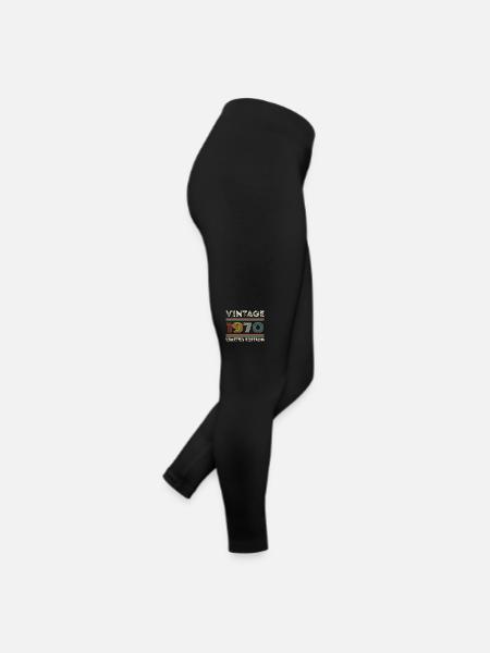 1970 Birthday 1970 Retro 1970's Gift 1970's - Women’s Jersey Leggings - black - Right