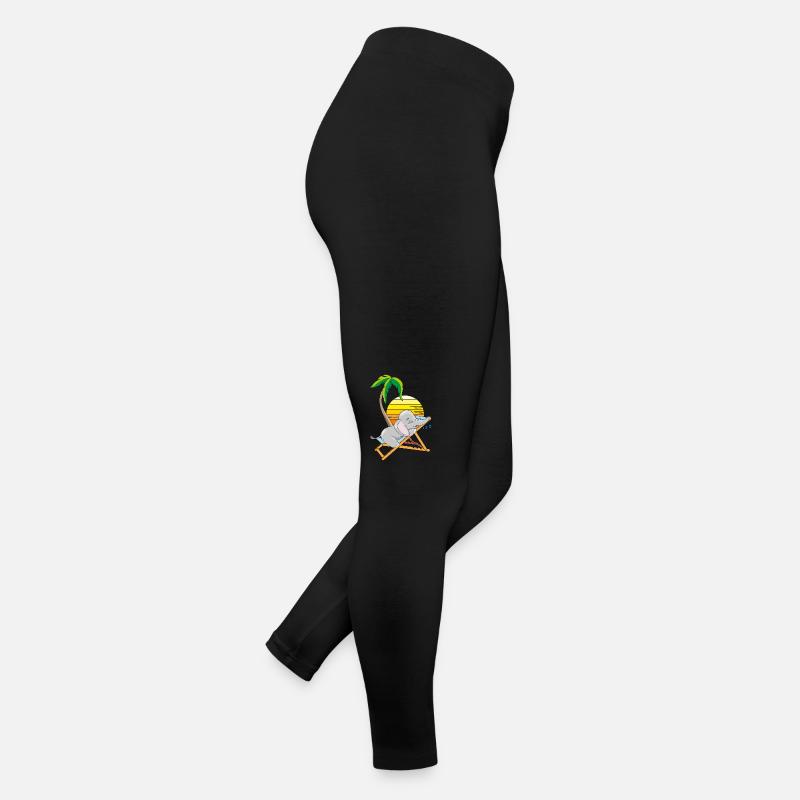 Sleeping baby elephant under the palm tree Women’s Jersey Leggings