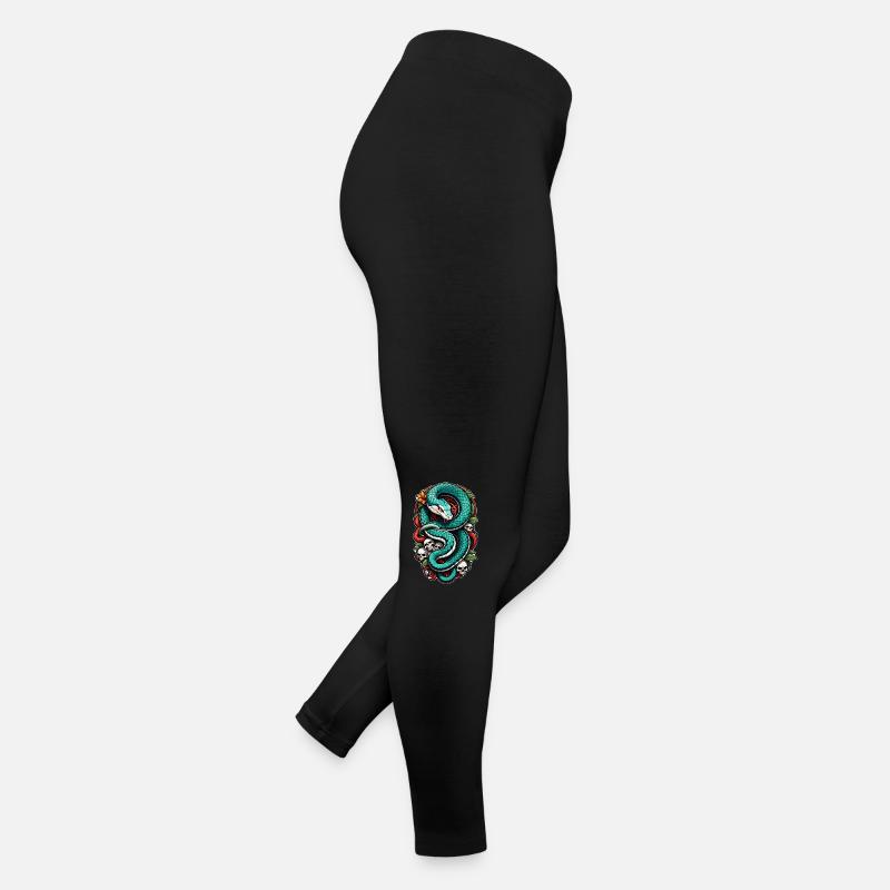 serpent squelette et tatouage Legging en jersey Femme