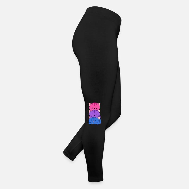 cute bisexual cats lgbt bi Women’s Jersey Leggings