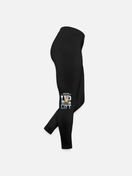 Shut Up and Lift - Frauen Jersey Leggings - Schwarz - Rechts