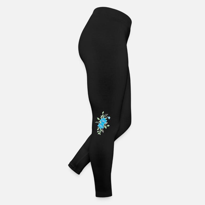 Fleur bleu et blanche Legging en jersey Femme