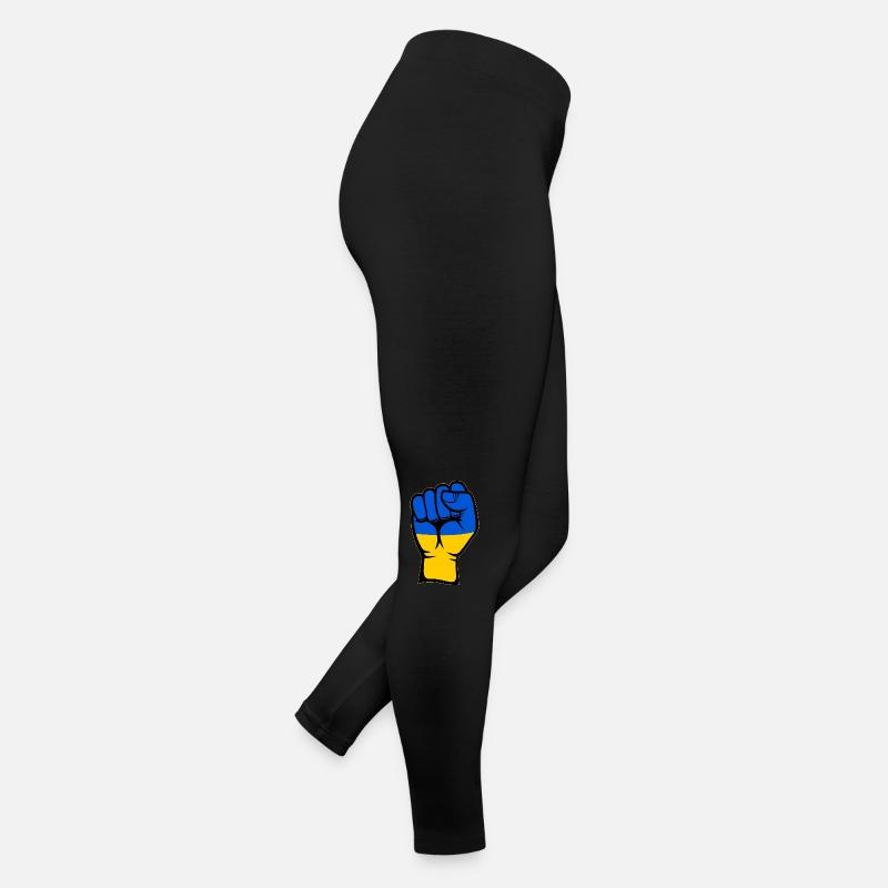 Drapeau de l’Ukraine Symbole de la main du poing Legging en jersey Femme