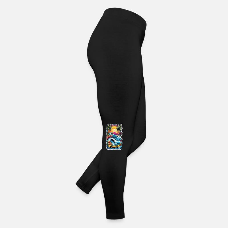 Surfing Beach Palm Tree Sunshine Holidays Women’s Jersey Leggings