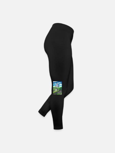 Castle Castle Fortress Architecture Landscape - Women’s Jersey Leggings - black - Right