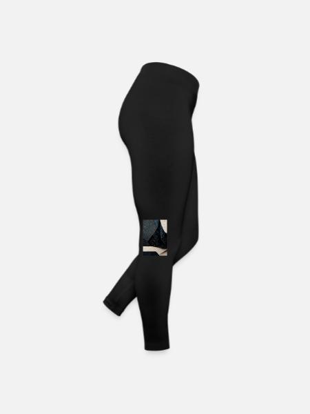 Abstract Black White - Frauen Jersey Leggings - Schwarz - Rechts