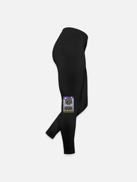 Arbre et lune - Legging en jersey Femme - noir - Droite