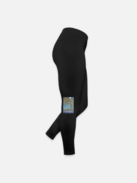 Wölfe auf der Allee - Frauen Jersey Leggings - Schwarz - Rechts