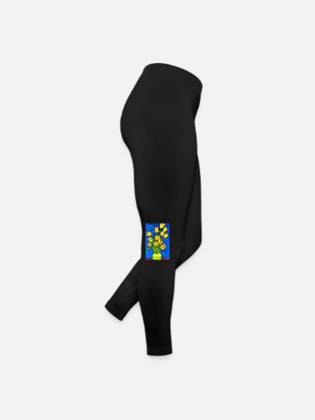 Tulip Lily Family Flower Spring Meadow Green - Women’s Jersey Leggings - black - Right