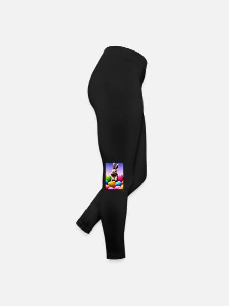 Rabbit Easter Easter Pet Easter Holiday - Women’s Jersey Leggings - black - Right