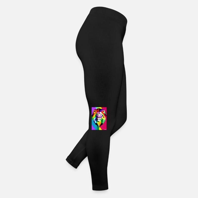 Leo Polygon Arc-en-ciel coloré sauvage Faune sauvage Legging en jersey Femme