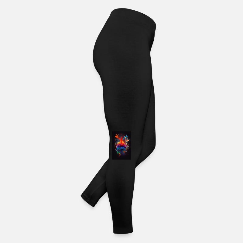 Tête colorée abstraite Legging en jersey Femme