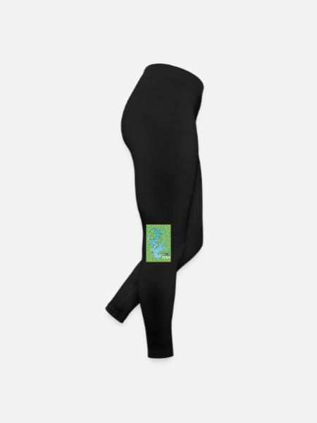 Carte rétro du lac Norman Caroline du Sud - Legging en jersey Femme - noir - Droite