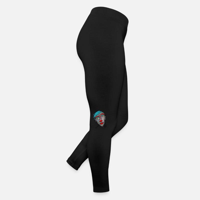 Art Gesicht Comic Porträt Frauen Jersey Leggings
