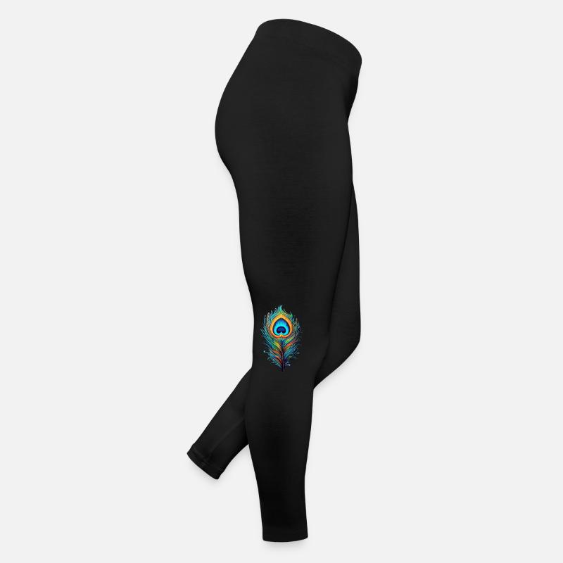 Mystical peacock feather Women’s Jersey Leggings