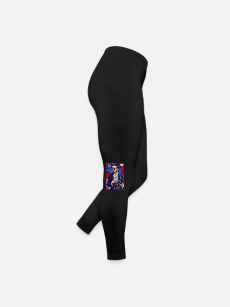 Mann im Anzug | modern Pop-Art Graffiti - Frauen Jersey Leggings - Schwarz - Rechts