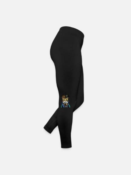 Crazy Cat- Hat - Frauen Jersey Leggings - Schwarz - Rechts