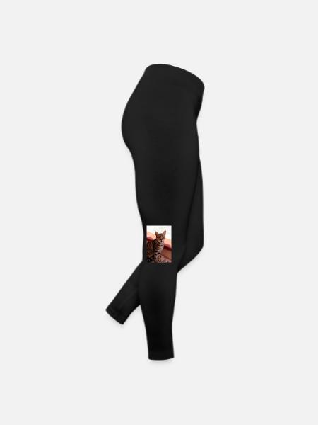chat, chaton - Legging en jersey Femme - noir - Droite