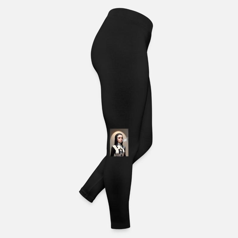 Modern Smoking Cyberpunk Nun Women’s Jersey Leggings