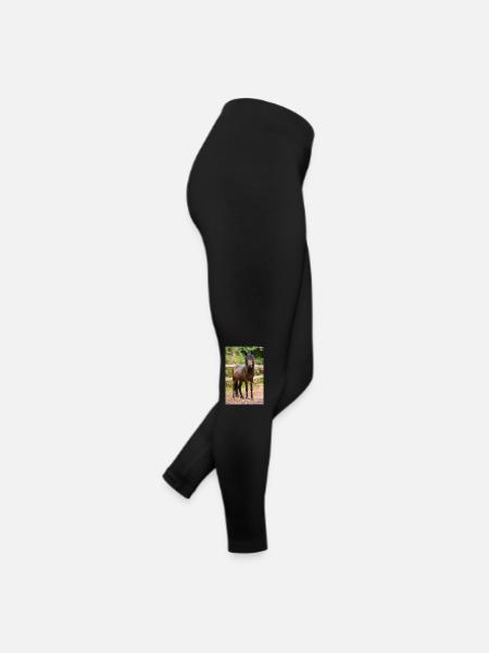 schöne braune Ponystute Eve vom Regenbogenhof - Frauen Jersey Leggings - Schwarz - Rechts