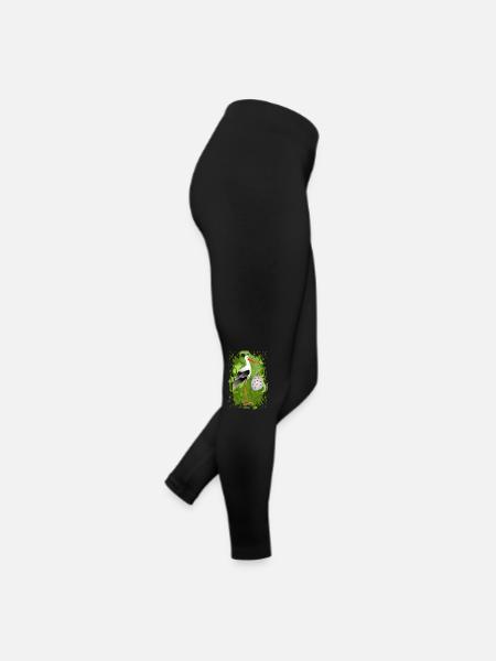 Storchenvogel - Frauen Jersey Leggings - Schwarz - Rechts