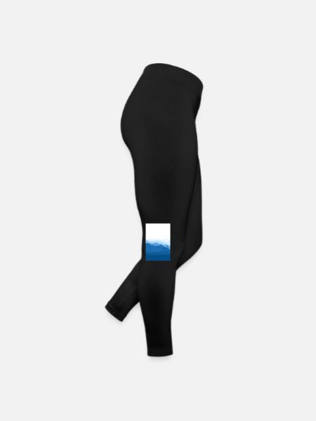 Blue mountains background - Women’s Jersey Leggings - black - Right