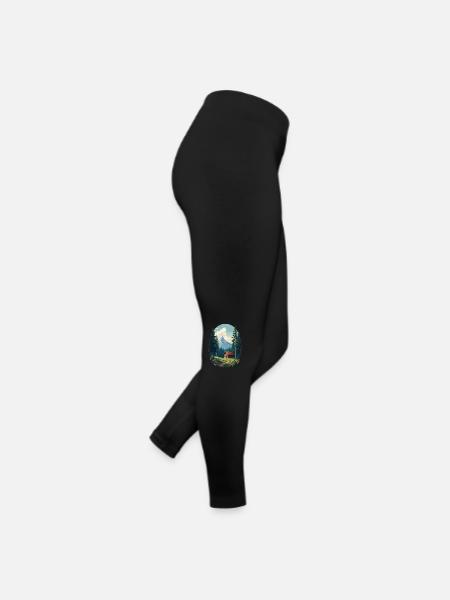 Pixelated cabin in the woods - Women’s Jersey Leggings - black - Right